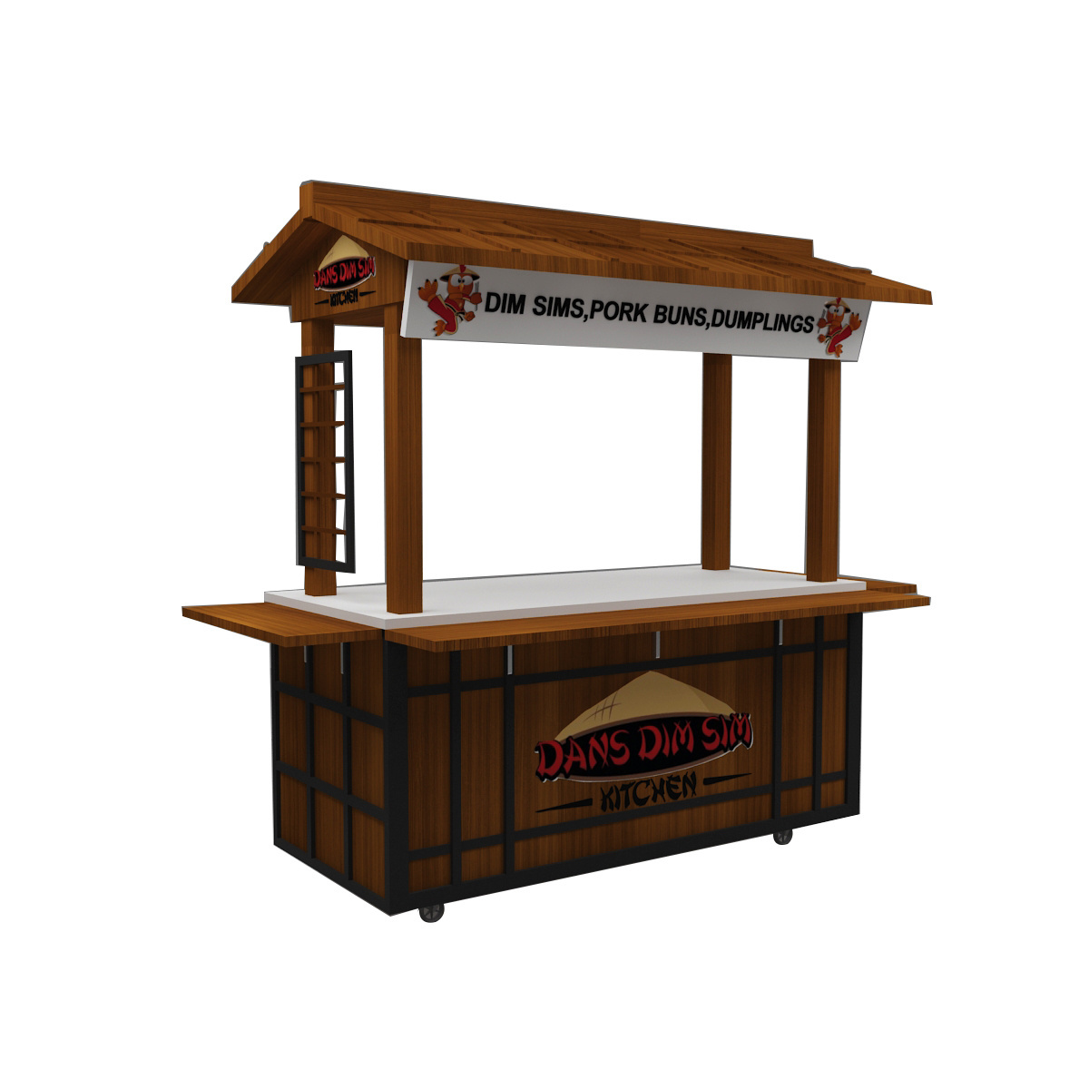 Wooden Dessert Cart Mall Cart Food Display Cart for Sale