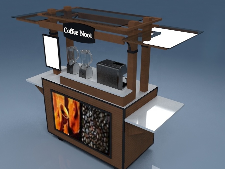 Most popular outdoor food cart coffee  display street cart free design the coffee cart