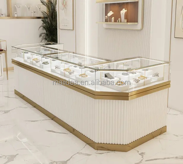 Jewelry shop accessories Modern jewelry showcase Display glass display cases for sale