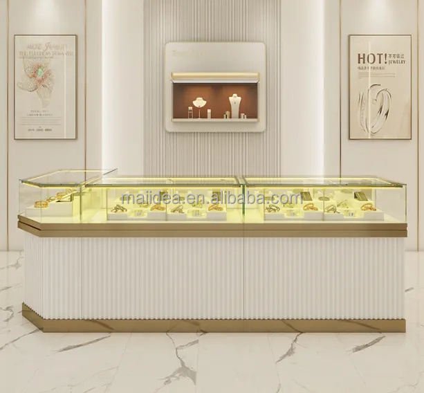 Jewelry shop accessories Modern jewelry showcase Display glass display cases for sale