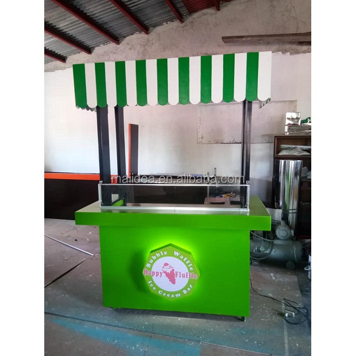 Customized Stainless Steel Mobile Food Cart / Street Food Vending Cart/ Yogurt Outdoor Kiosk for Ice Cream Outdoor Cart for sale