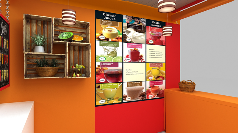 Shopping Mall Fruit Juice Stand Fresh Juice Kiosk Design Idea