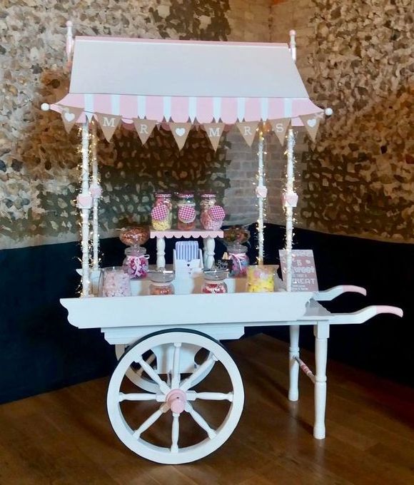 Most popular candy cart white color street candy cart