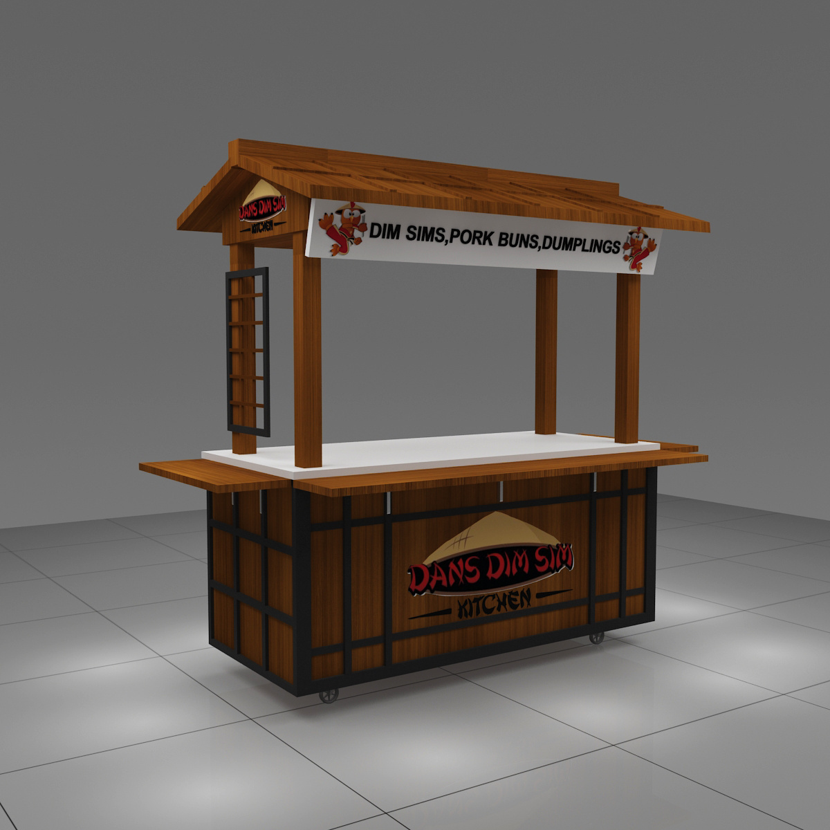 Wooden Dessert Cart Mall Cart Food Display Cart for Sale