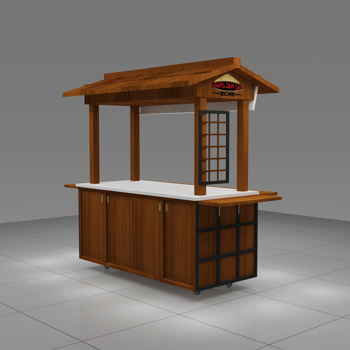 Wooden Dessert Cart Mall Cart Food Display Cart for Sale