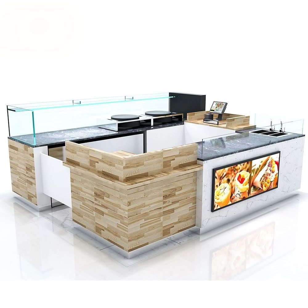 Custom mall food kiosk Waffle kiosk Ice Cream kiosk idea design for sale