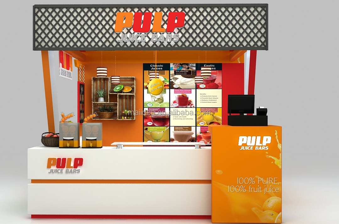 Shopping Mall Fruit Juice Stand Fresh Juice Kiosk Design Idea