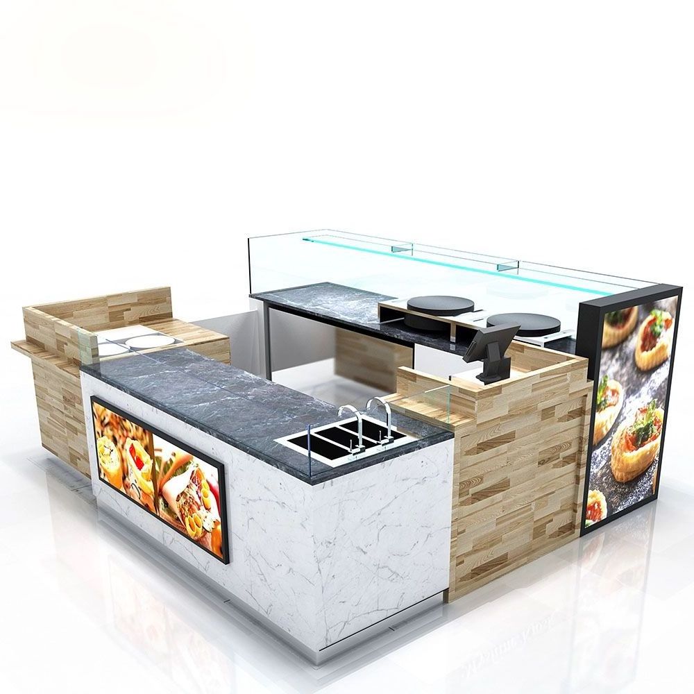 Custom mall food kiosk Waffle kiosk Ice Cream kiosk idea design for sale