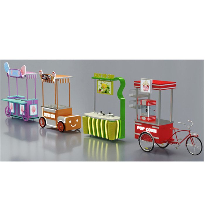 The Customized Food Cart for Candy Outdoor Kiosk/Fast Food Stand Counter for Crepe Mobile Cart for Manufacturer