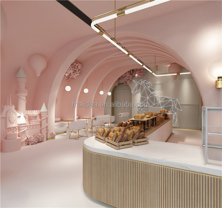 Retail ice cream shop interior design, ice cream shop furniture and dessert table decorations for sale