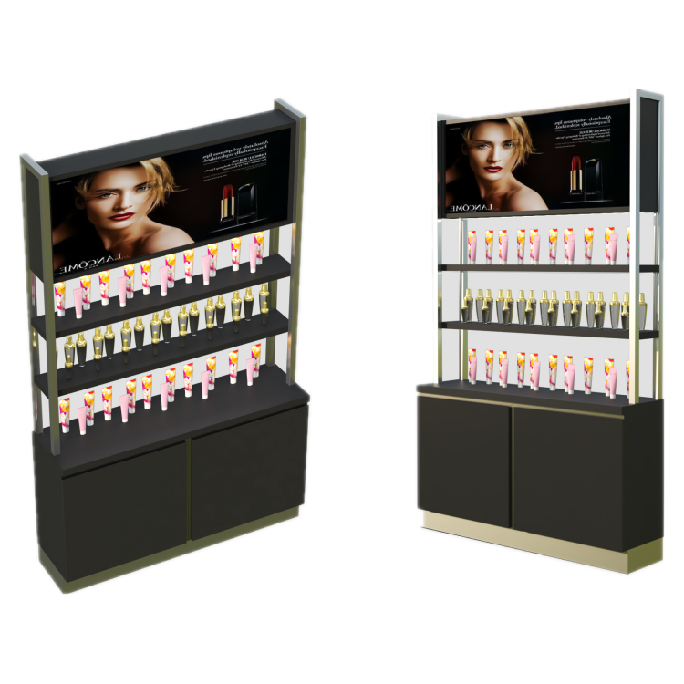 Cosmetics wall cabinet Hair salon shelf furniture display in makeup store counter for sale