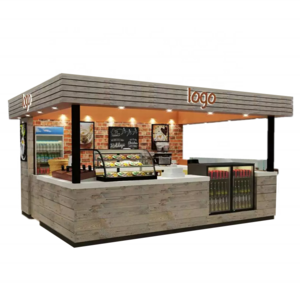 Rustic mall coffee kiosk design, retail coffee shop furniture, coffee shop kiosk designs