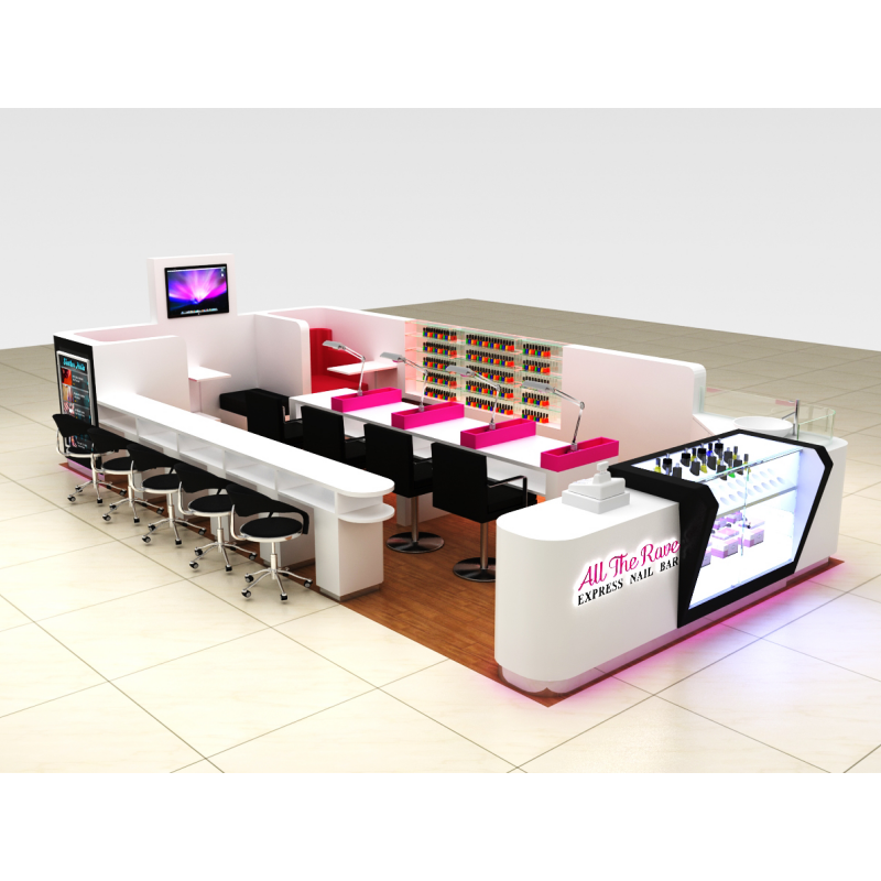 best price nail salon kiosk beauty nail display cabinet  nail salon polish booth for sale