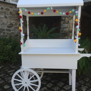 Most popular candy cart white color street candy cart