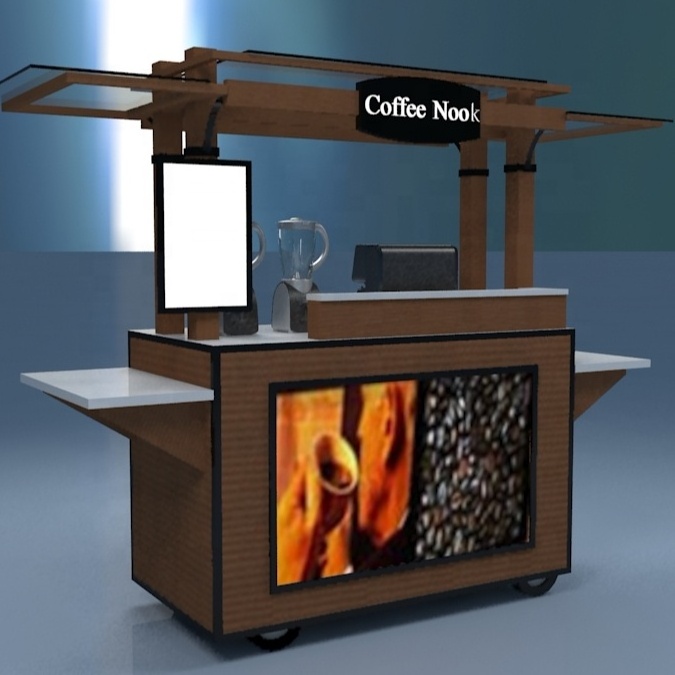 Most popular outdoor food cart coffee  display street cart free design the coffee cart