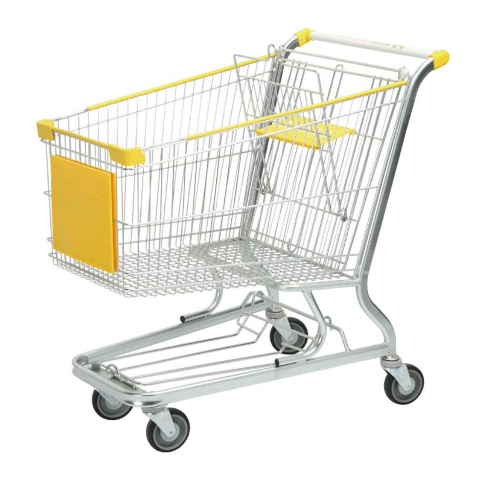 Best Seller 180L Supermarket Shopping Cart With Heavy Duty Wheel