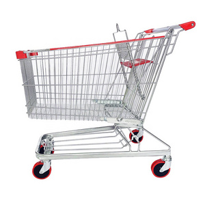 Best Seller 180L Supermarket Shopping Cart With Heavy Duty Wheel