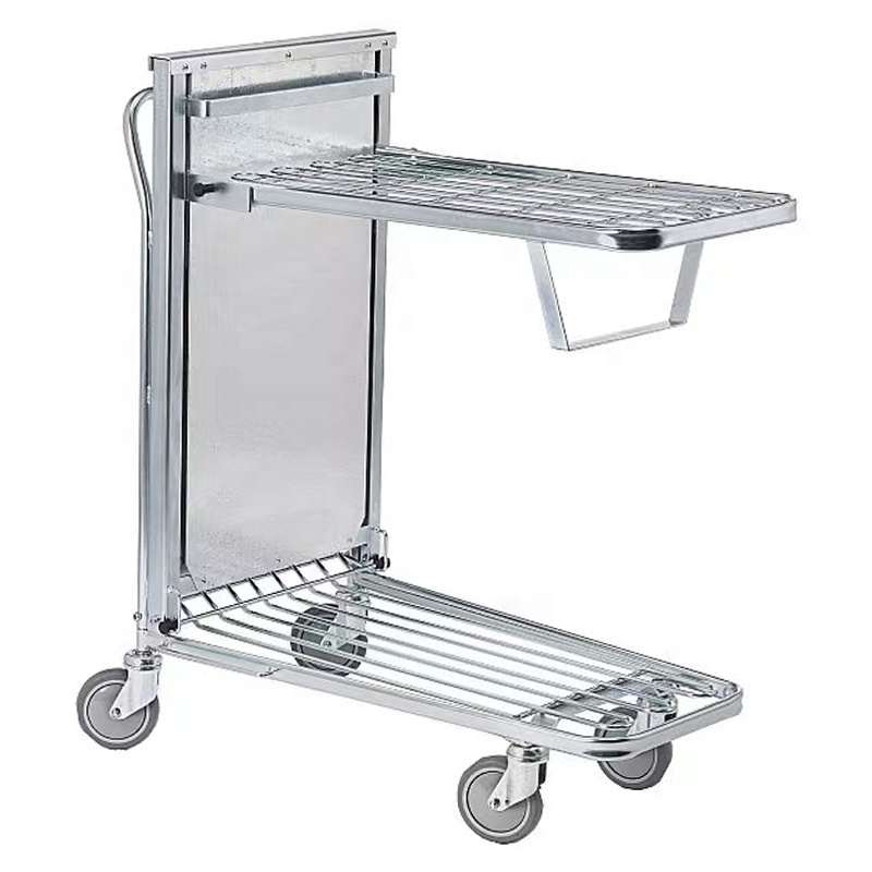 Hand Push Cart Double Platform Universal Cargo Trolley Warehouse Trolley Manufacturer