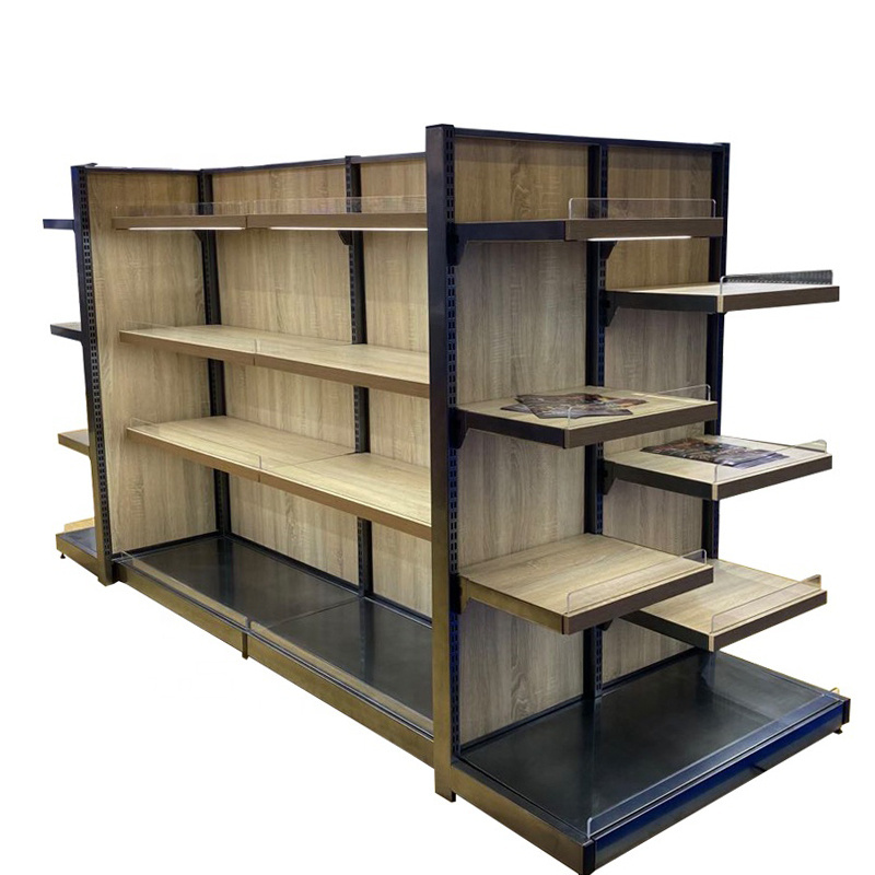 New Design Supermarket Shelves Wooden Metal Display Racks