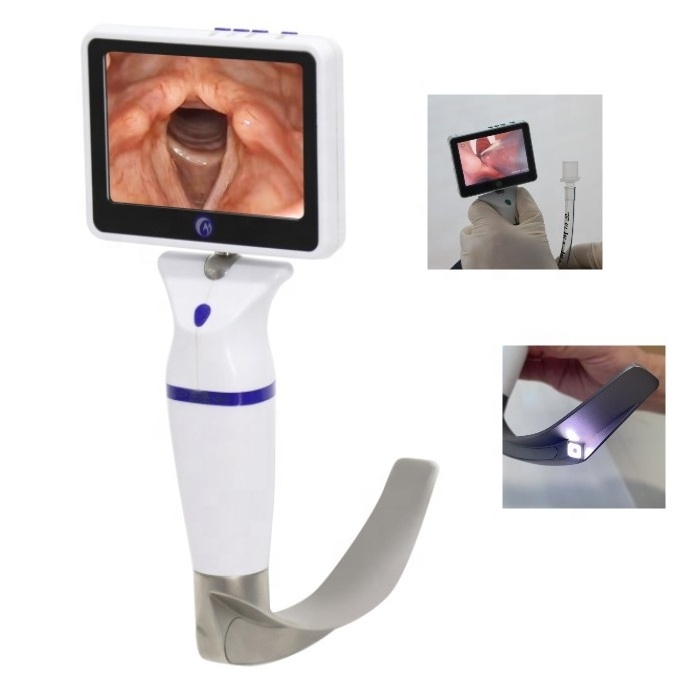 Factory Price High Selling Resolution Medical Fiber Optic Laryngoscope Video Blades With Large Capacity Battery