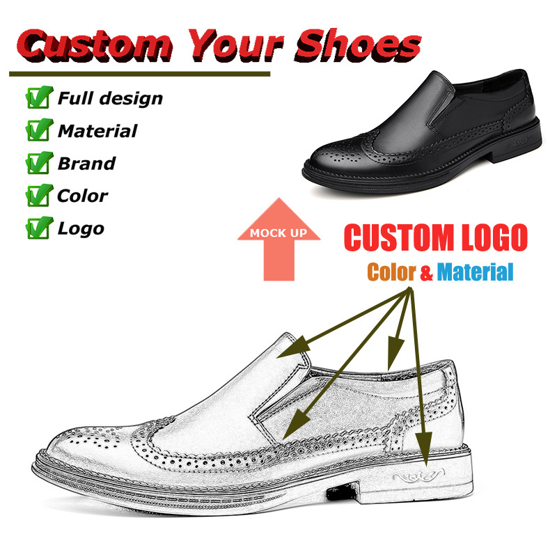 Top Selling Products 2024 High Quality Mens Formal Shoes Custom Casual Cow Leather Slip-On Loafers Brogue Dress Shoes For Ladies