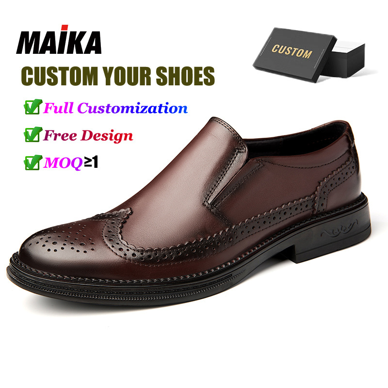 Top Selling Products 2024 High Quality Mens Formal Shoes Custom Casual Cow Leather Slip-On Loafers Brogue Dress Shoes For Ladies