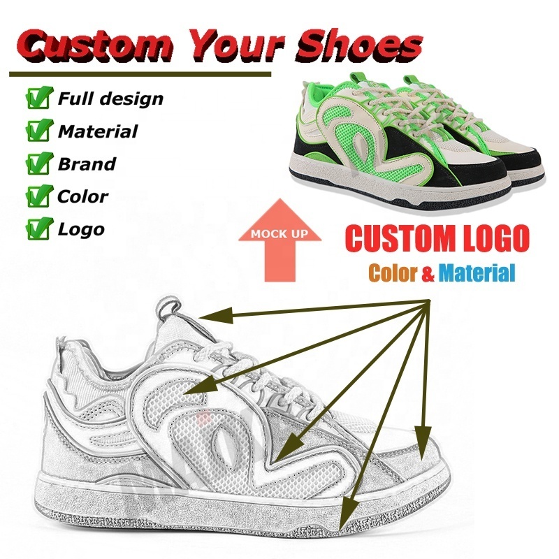 Original Custom Logo Retro Men Skateboard Walking Casual Breathable Mesh Suede Upper Sneakers Shoes For Low Top Designer Shoes