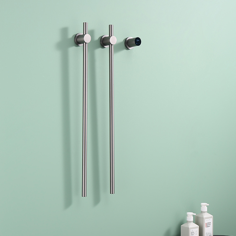 2024 New Minimalist Electric Towel Rack Concealed Vertical Pole Intelligent Constant Temperature Timing Pre-Embedded Towel Rack