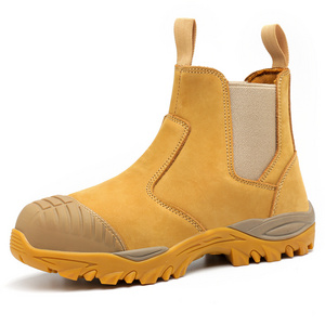 Safety boots safety shoes waterproof cat men work shoes wheat nubuck leather rock rooster footwear steel toe