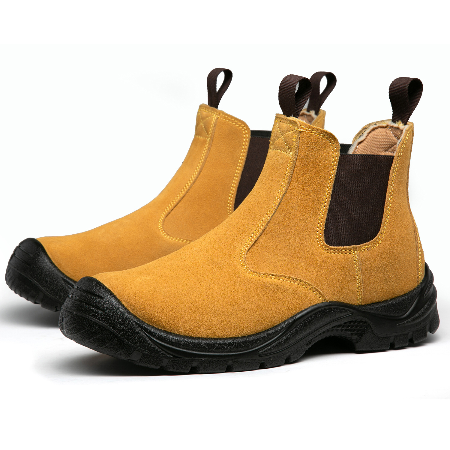 Middle-cut latest version safety shoes waterproof work boot shoes footwear yellow