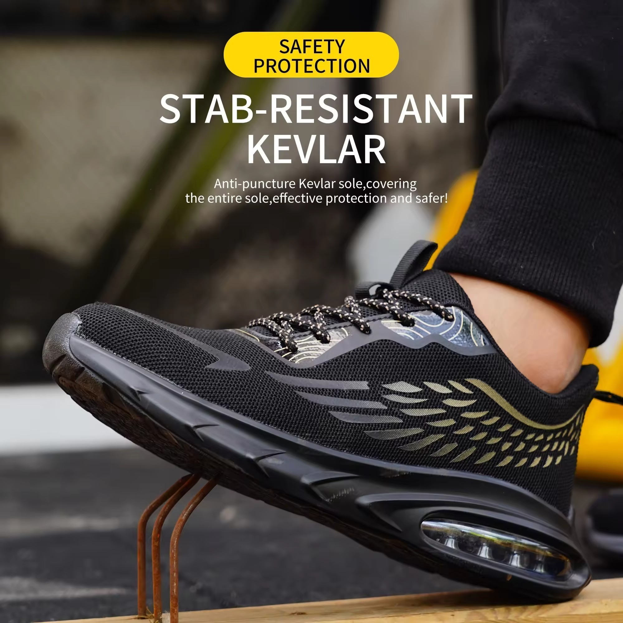 2024 New Arrival Breathable Men Safety Shoes Steel Toe Non-Slip Work Boots Male Working Shoes