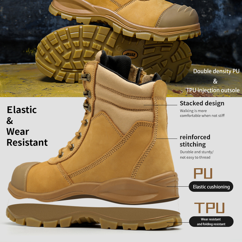 PU and TPU safety boots Work safety shoes steel toe cap anti silp anti punture S3 standard