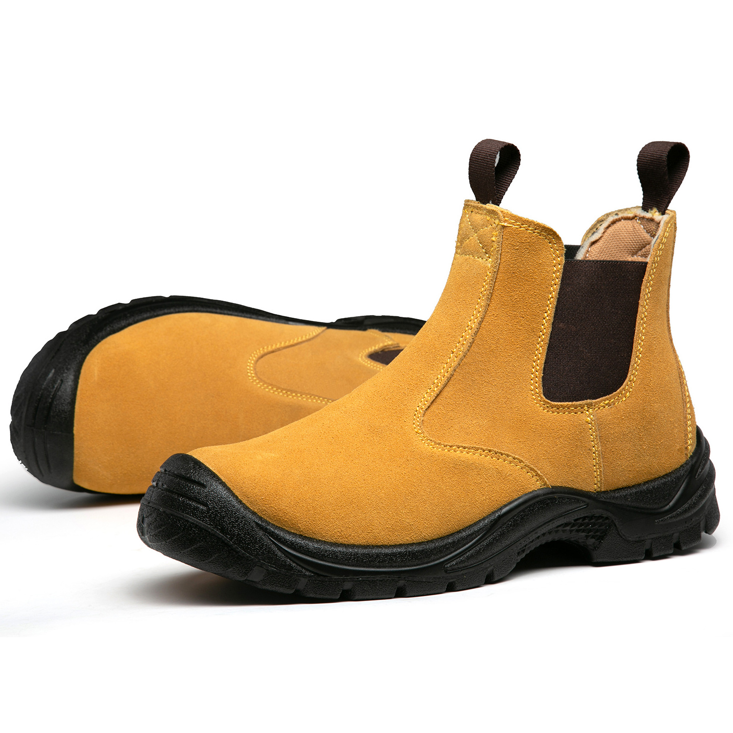 Middle-cut latest version safety shoes waterproof work boot shoes footwear yellow