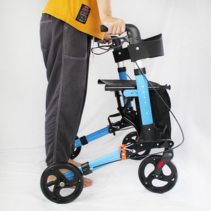 Foldable Rollator Walker With Wheels And Seat Adult Rollator Walker Old People Shopping Cart