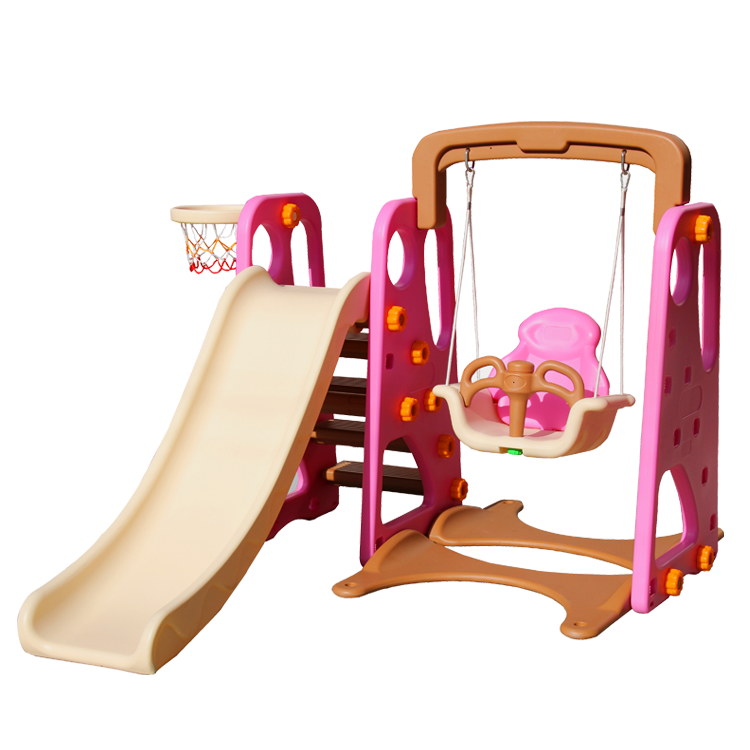 Kindergarten toddler swing indoor combination plastic slide and swing set indoor playground equipment for kids