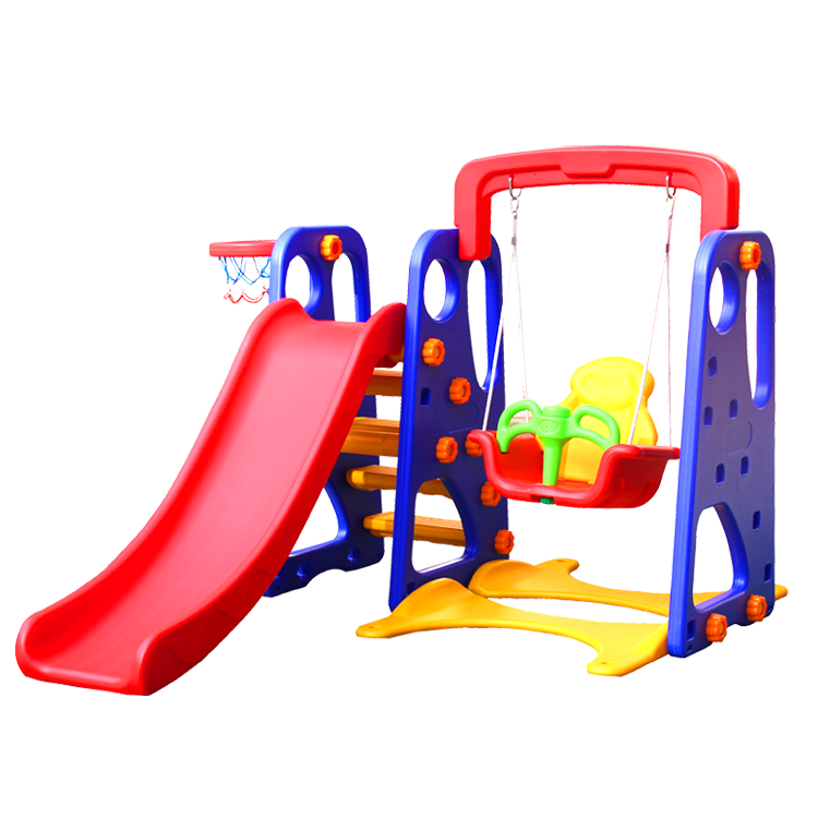 Kindergarten toddler swing indoor combination plastic slide and swing set indoor playground equipment for kids