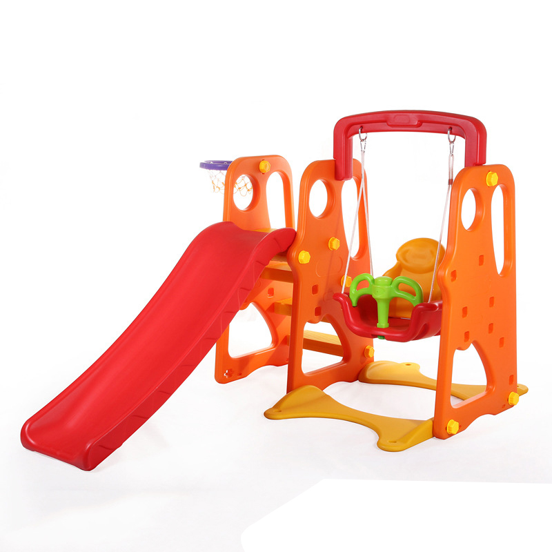 Kindergarten toddler swing indoor combination plastic slide and swing set indoor playground equipment for kids