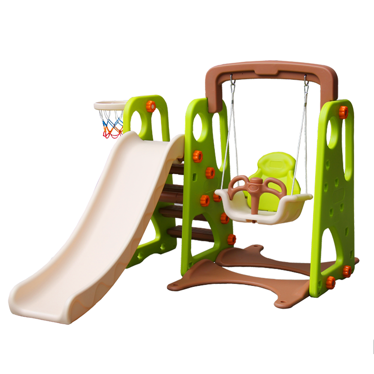 Kindergarten toddler swing indoor combination plastic slide and swing set indoor playground equipment for kids