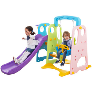 Kindergarten children multifunction combination indoor swing and slide playground plastic slide toy for