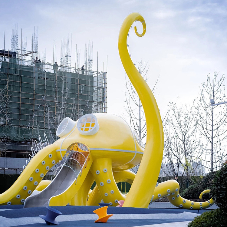 Attractive Outdoor Homemade Playground Equipment Customized Octopus Outdoor Playground with Stainless Steel Playground Slide