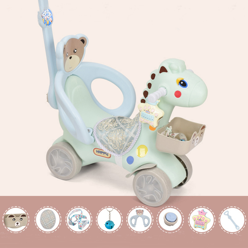 High Quality Plastic Kids Ride on car Walking Cartoon Toy Riding horse cheap baby Strollers, walkers