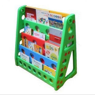 Children colorful plastic bookcase furniture library bookcase for kids