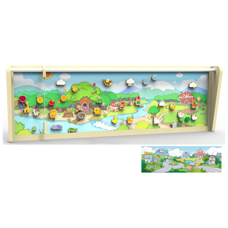 Kindergarten Children wall game Toys Play Wooden Wall Activity Decoration Panel for Sale