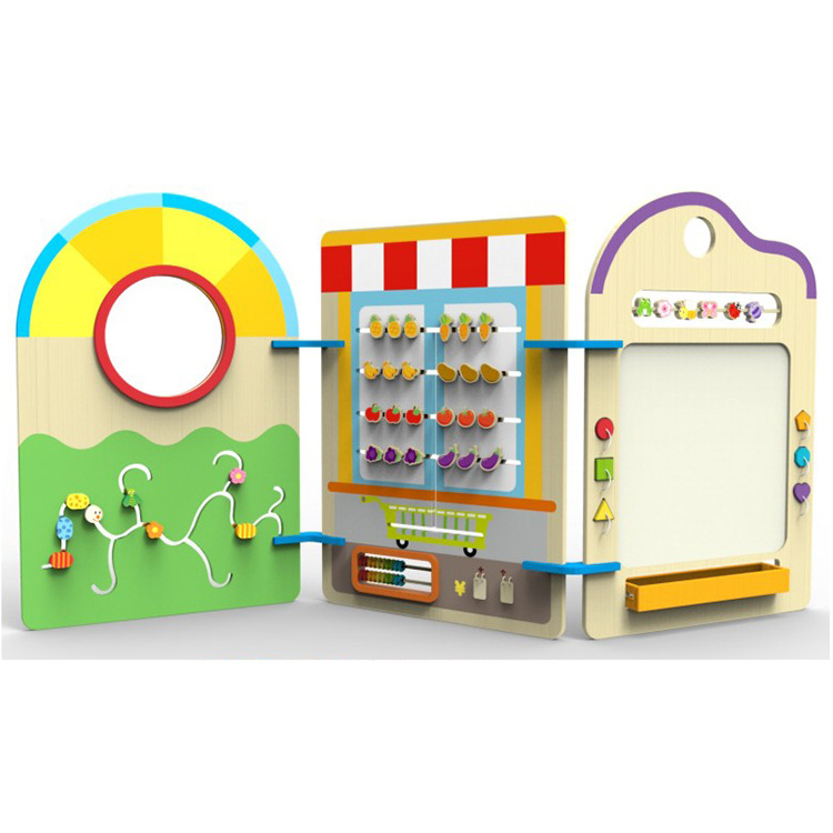 Kindergarten Children wall game Toys Play Wooden Wall Activity Decoration Panel for Sale