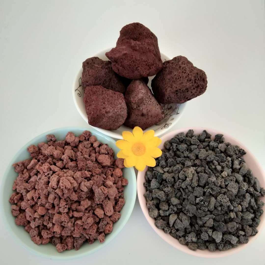 Volcanic lava and pumice will be used to grow plants black lava stones