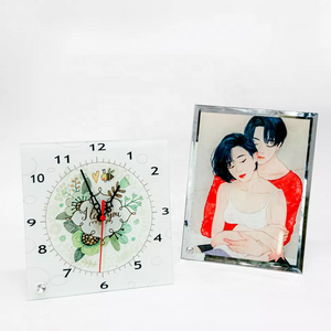 Wholesale Luxury Home Decor Sublimation Blank Wall Clock Metal Photo Frame for Holiday Gifts for Valentine's Day