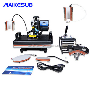 Maikesub 8 in 1 Combo Multifunctional Swing Away Printing Sublimation Heat Press Transfer Machine for T-Shirt 15 x 12 Inch