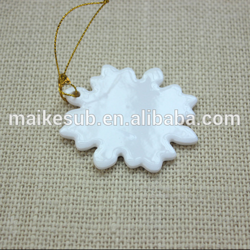 2022 Christmas Tree Blank Ornaments Star Shaped double side sublimation printing flat Ceramic Ornament