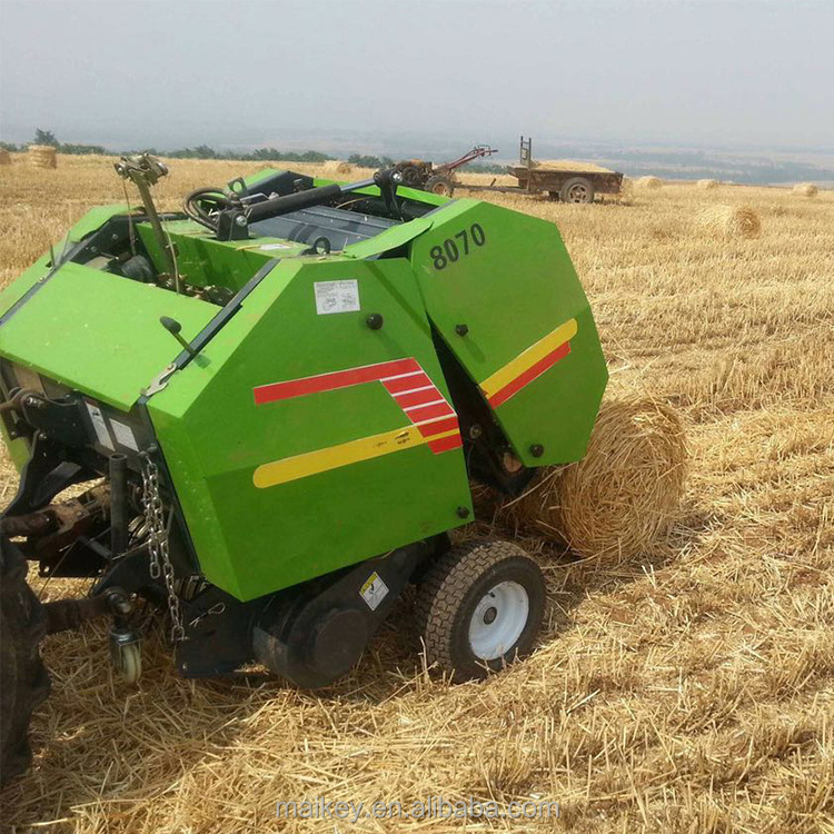 European Standard Hay Round Alfalfa Hay Net Round Straw Baler Mini Round Hay Baler 870 For Mini Tractor Use