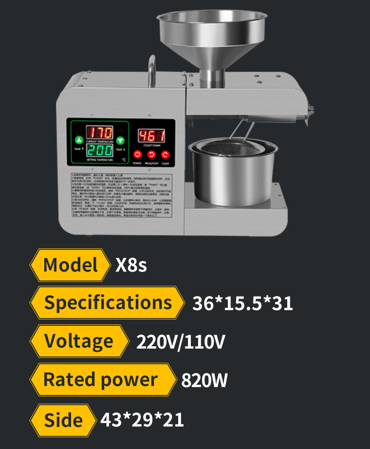 Full Automatic Mini Small Household Home Use Oil Extraction Making Edible Olive Oil Press Machine